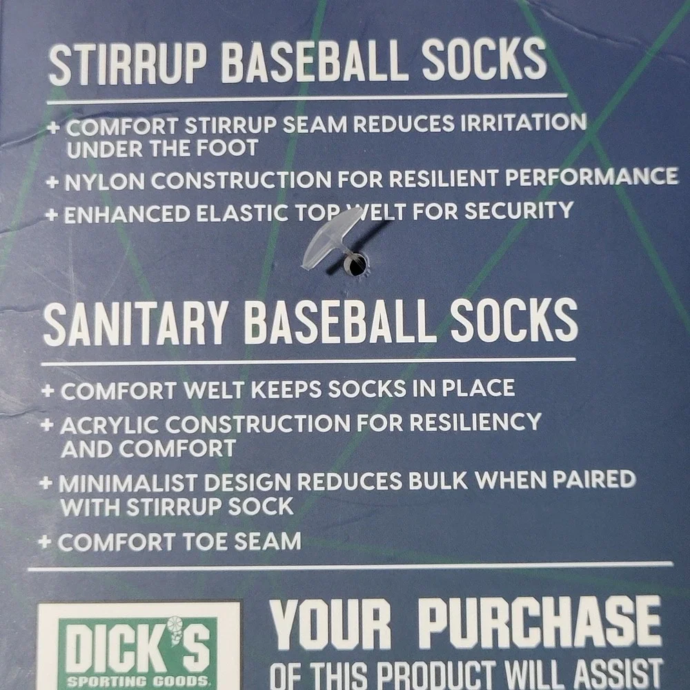 DSG Baseball Stirrup Socks Medium Womens 5-10 Mens 4-8 Shoe Unisex Blue LOT of 2